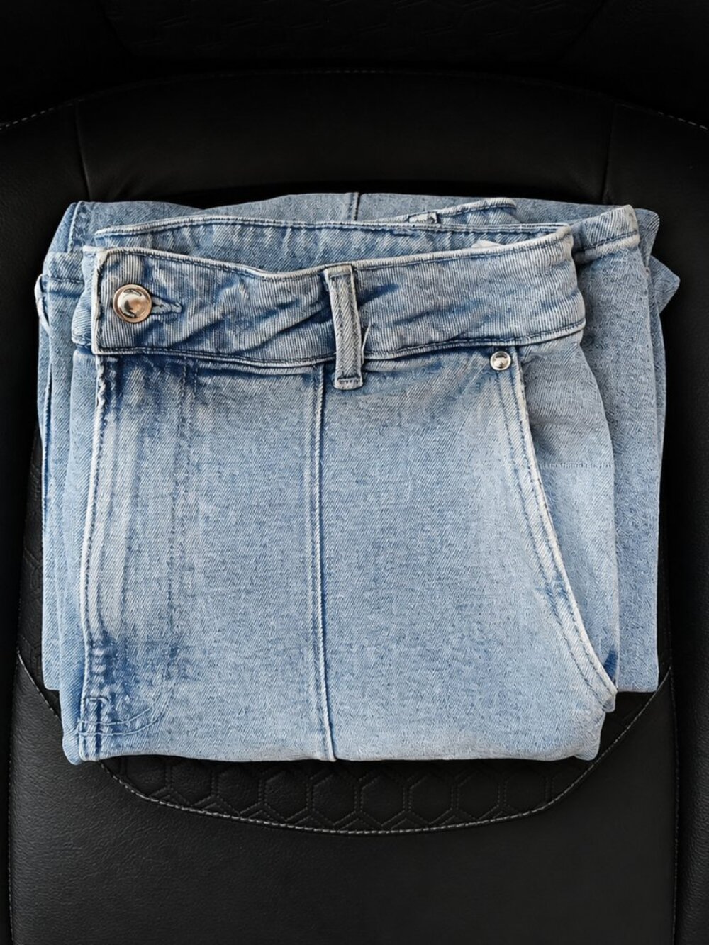 Michael Kors Light Wash Front Seam Wide Leg Jeans Size 14